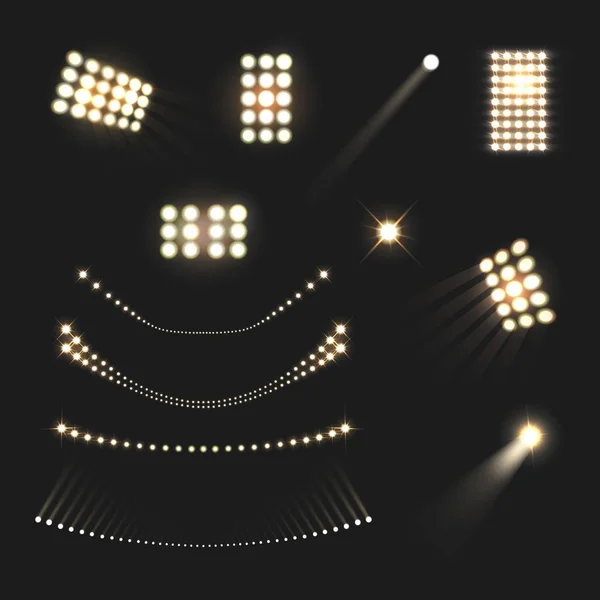 Stadion Floodights Set — Stockvector