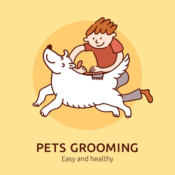 Pet Grooming Poster — Stock Vector