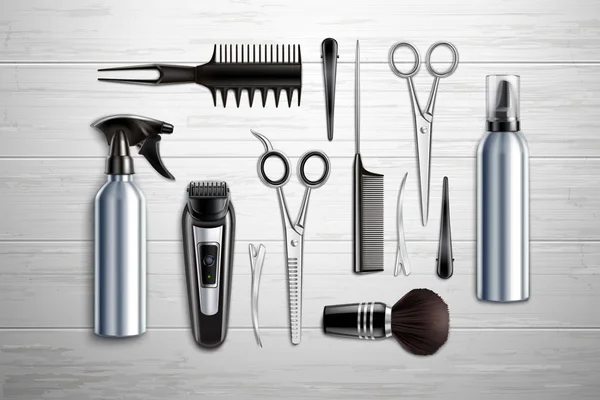 Outils de coiffure réaliste — Image vectorielle