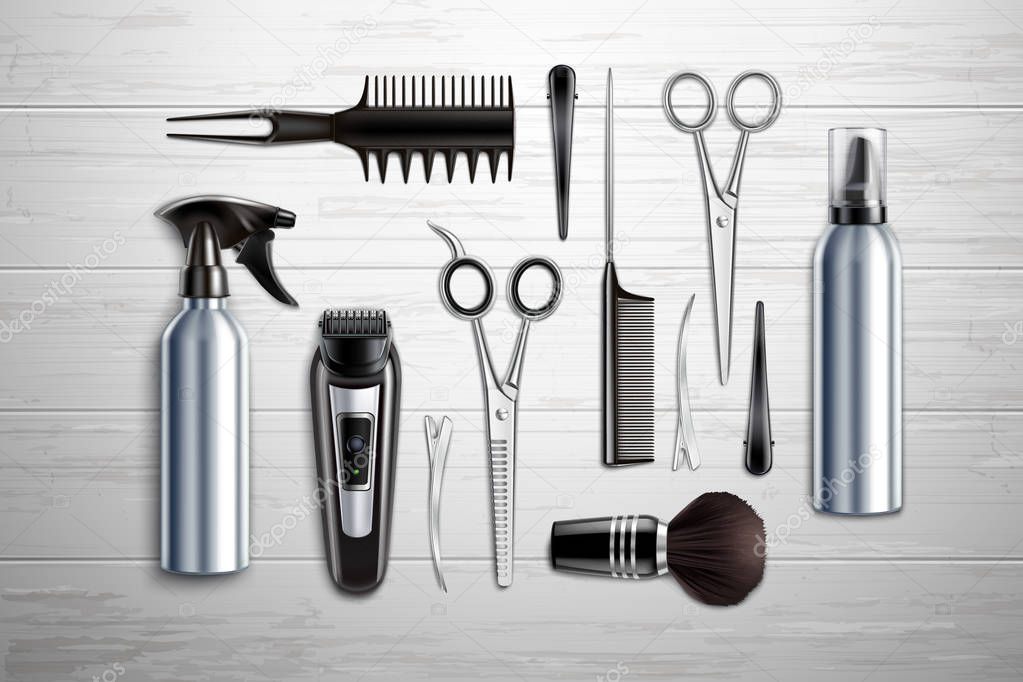 Hairdressing Tools Realistic 