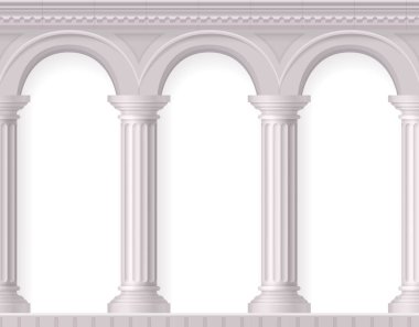 Realistic Antique White Columns Composition clipart