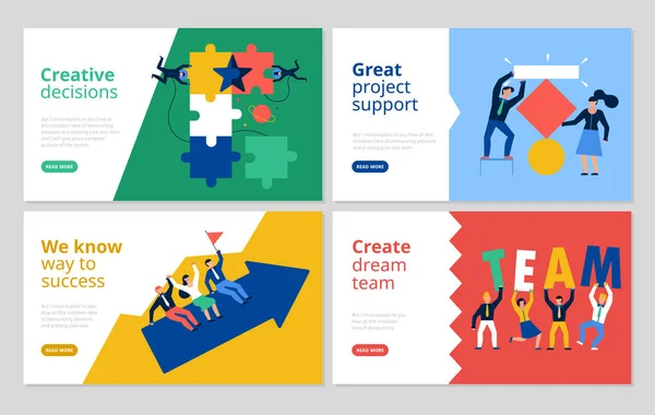 Teamwerk banners set — Stockvector