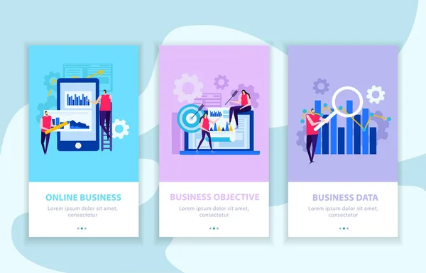 Business analys platt Banners — Stock vektor