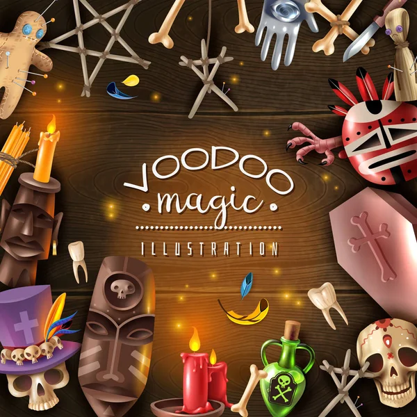 Voodoo Magic Realistic Frame — Stock Vector