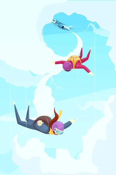 Skydiving Jump Illustration — Stock Vector
