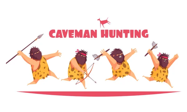 Concept de conception de chasse Caveman — Image vectorielle