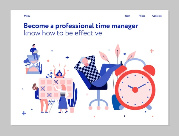 Time Management platte Banner — Stockvector