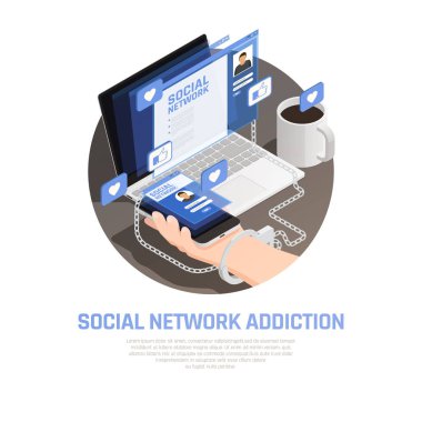 Sosyal ağlar izometrik arka plan