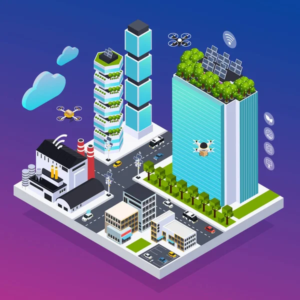 Smart City Composition — Stock Vector