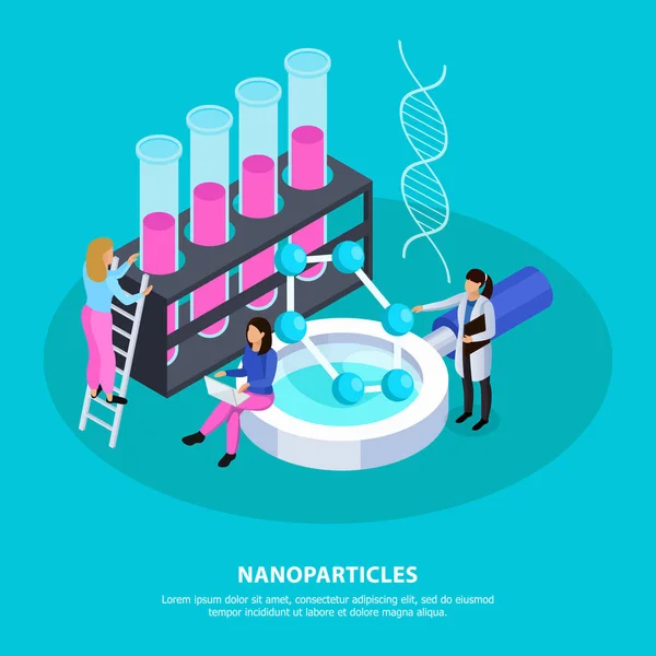 Cząstki nano izometrycznym tło — Wektor stockowy