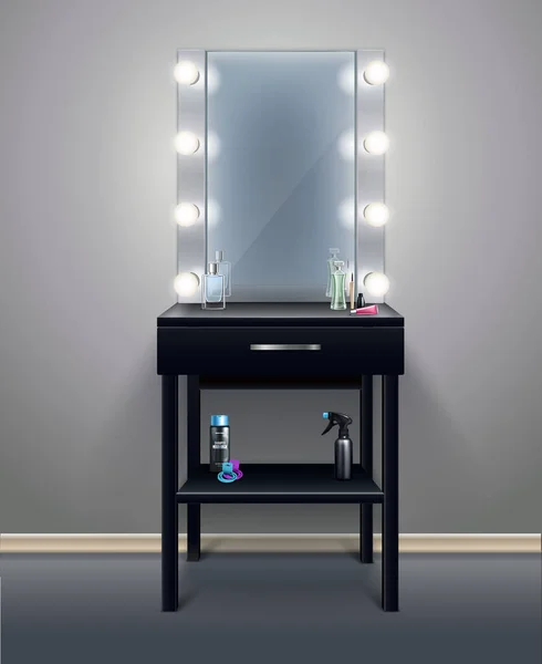 Miroir de maquillage Composition réaliste — Image vectorielle