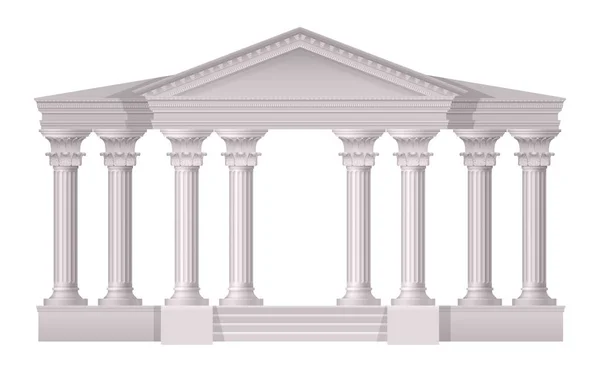 Columnas blancas antiguas Composición realista — Vector de stock