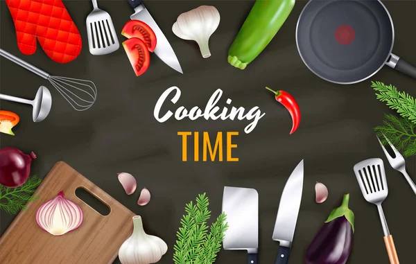 Matlagning tid bakgrund — Stock vektor