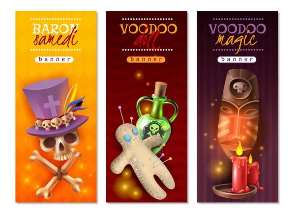 Rituais Voodoo Banners — Vetor de Stock