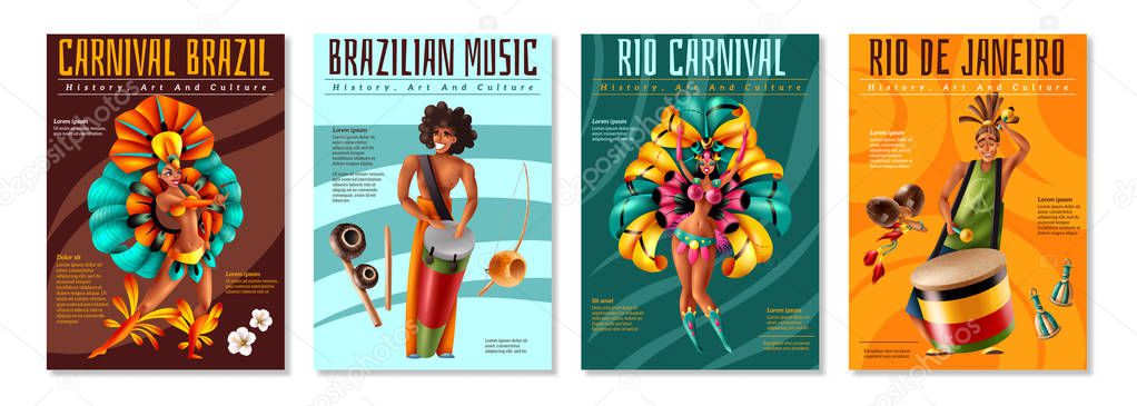 Brazil Carnaval Posters Set