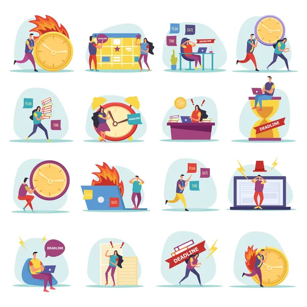 Plazo Iconos planos — Vector de stock