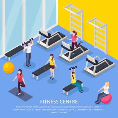 İzometrik kadın Fitness arka plan