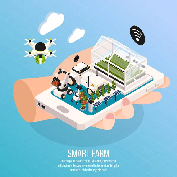 Smart Farm Composition — Stock Vector