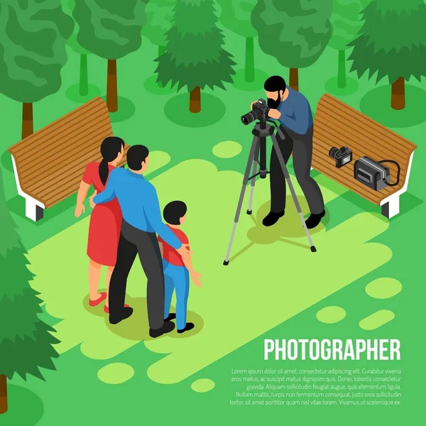 Photographe Isometric Composition — Image vectorielle