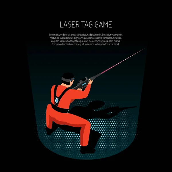 Laser Tag izometrické plakát — Stockový vektor