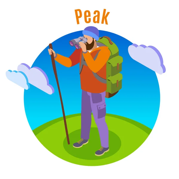 Outdoor Peaks Hiking Background — Stock Vector