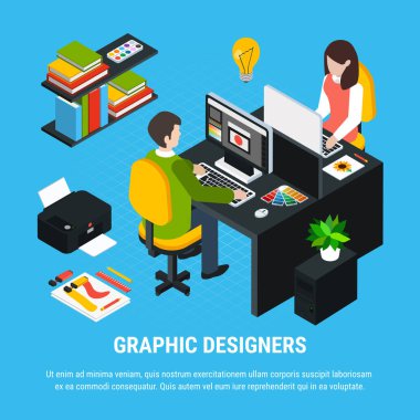İzometrik grafik tasarım konsepti