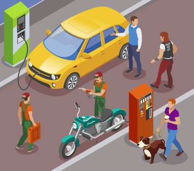 Sokak benzin istasyonu kompozisyon