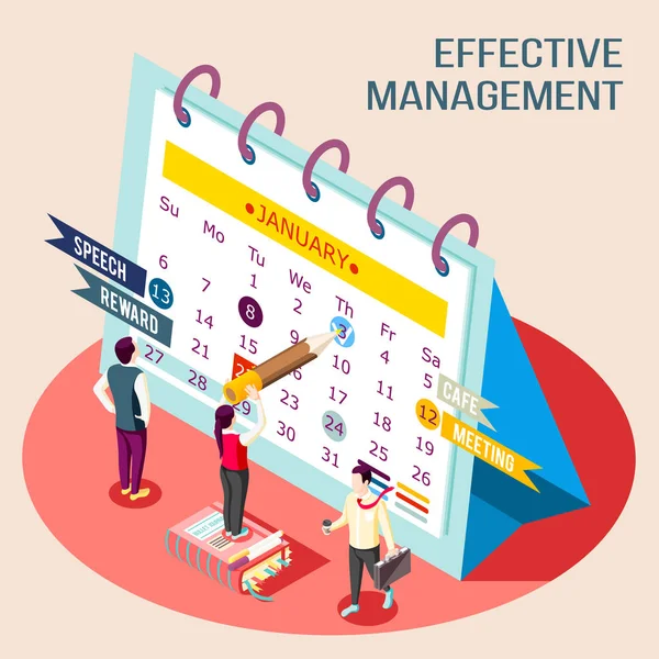 Effective Management Calendar Concept — Stock Vector