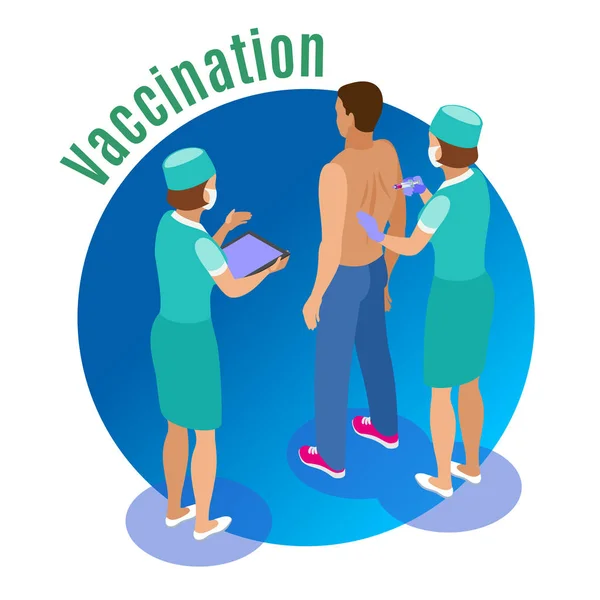 Vaccin injectie cirkel achtergrond — Stockvector