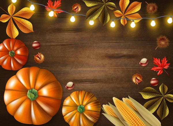 Bingkai Warna Hari Thanksgiving - Stok Vektor