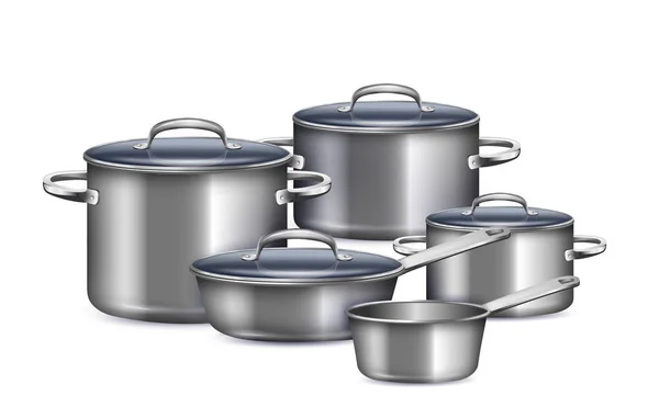 Ensemble de casserole réaliste — Image vectorielle