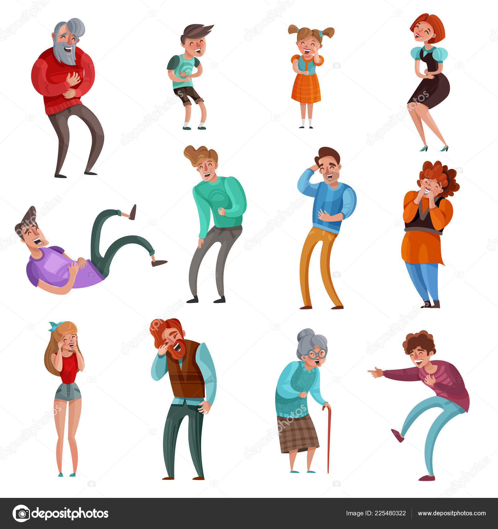 Laughing People Set Stock Vector Image by ©macrovector #225480322