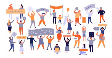 Posterlerini açmaları ile protesto insanlar koymak