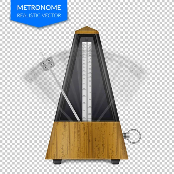 透明な背景に古典的なメトロノーム — ストックベクタ