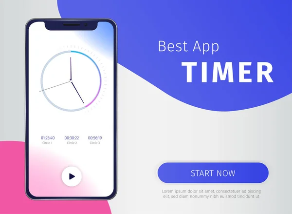 Timer App Poster — Stockvector
