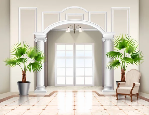Classic Realistic Interior Design — Stock Vector