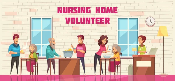 Nursing Home wolontariuszy Banner — Wektor stockowy