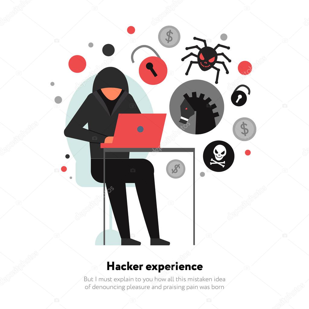 Hacker Flat Illustration