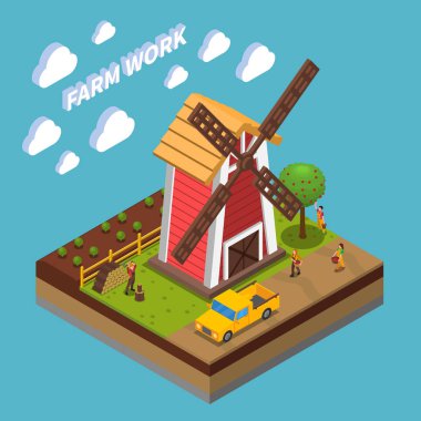 Tarım izometrik kompozisyon
