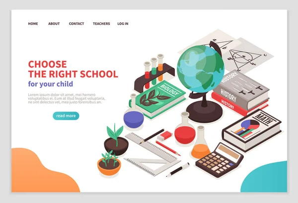 Insegnanti e scuola Page Design — Vettoriale Stock