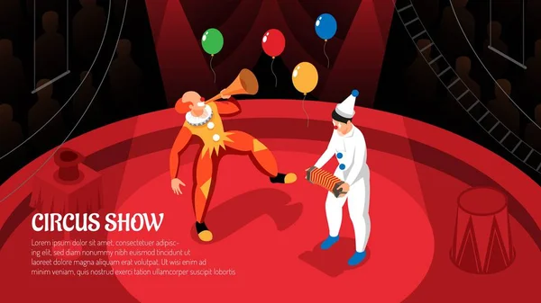 Cirkus Show isometrisk horisontella Illustration — Stock vektor