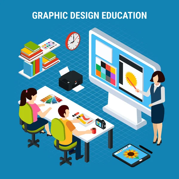 Ilustrace vzdělání grafický Design — Stockový vektor