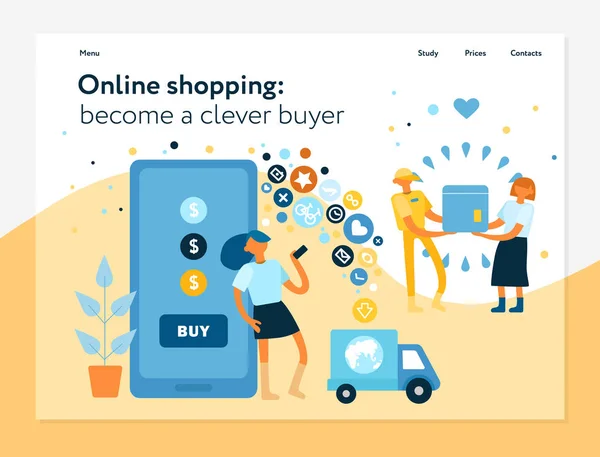 Werbebanner für Online-Shopping — Stockvektor