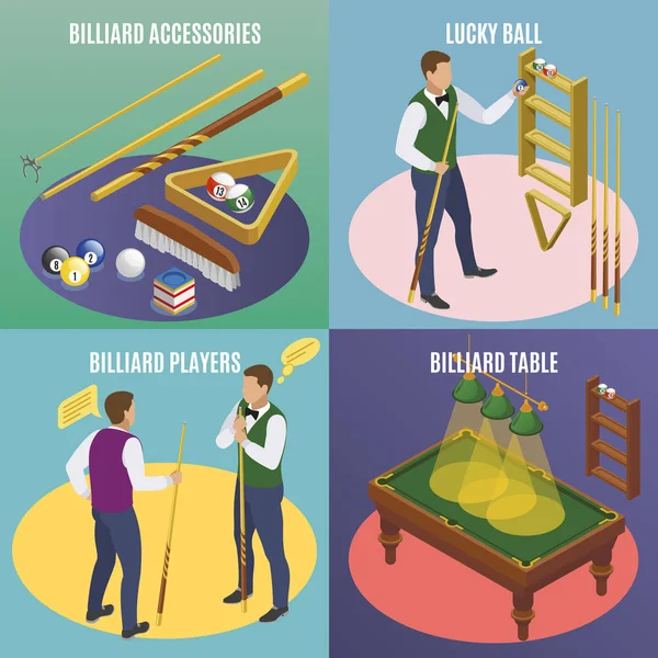 Concept de billard isométrique — Image vectorielle