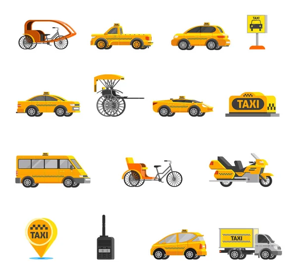 Juego de iconos de taxi — Archivo Imágenes Vectoriales