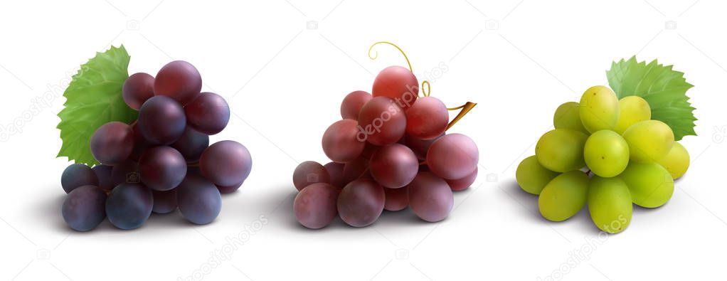 Grapes Realistic Composition
