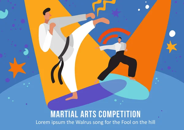 Concurso de Artes Marciales Ilustración plana — Archivo Imágenes Vectoriales