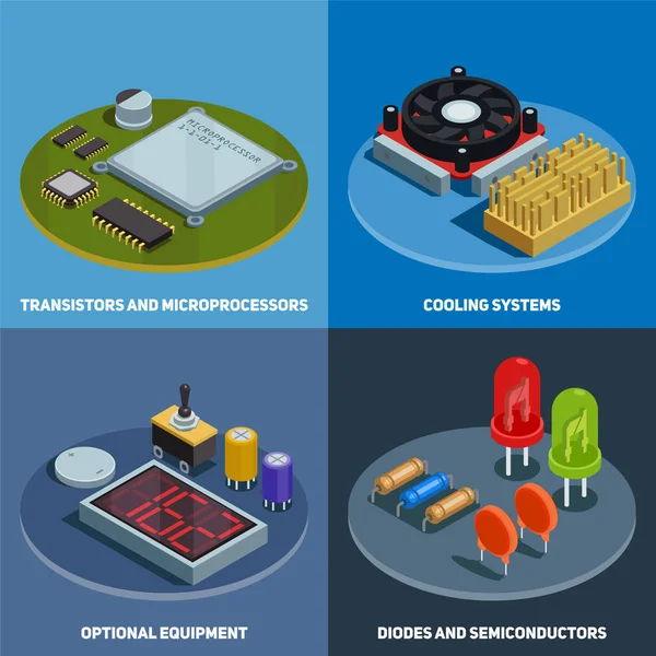 Koncepcja projektowa Semiconductor 2 x 2 — Wektor stockowy