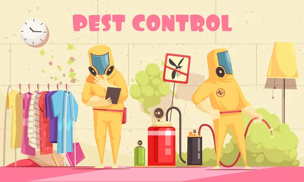 Domestic Pest Control Background — Stock Vector