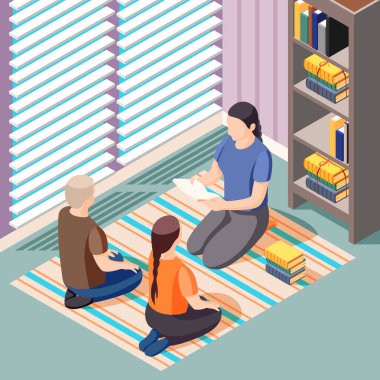 Alternatif öğrenme edebiyat izometrik arka plan